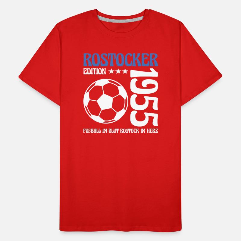 Rostocker Geburtstag 1955 Fußball Geschenk Männer Premium Bio T-Shirt