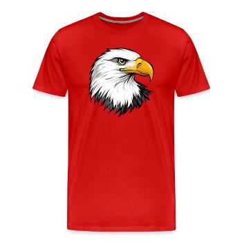 Adlerkopf - Männer Premium Bio T-Shirt - Rot - Vorne - Damien (186cm)