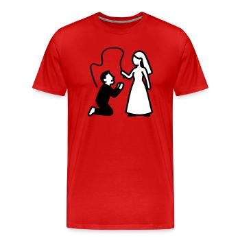 Ehepaar Hochzeit Peitsche - Männer Premium Bio T-Shirt - Rot - Vorne - Damien (186cm)