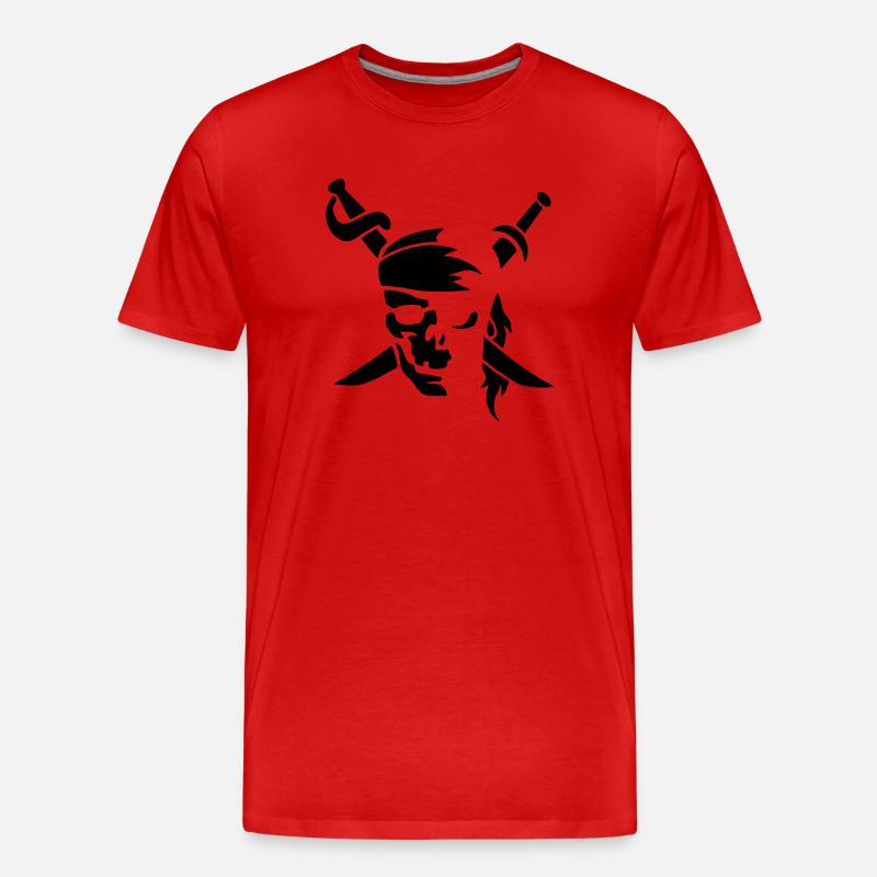 Pirate - Männer Premium Bio T-Shirt - Rot