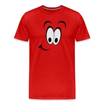 SMILEY - Männer Premium Bio T-Shirt - Rot - Vorne - Damien (186cm)