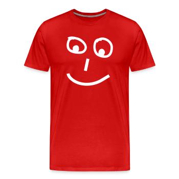 smiley - Männer Premium Bio T-Shirt - Rot - Vorne - Damien (186cm)
