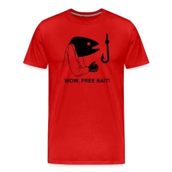 wow, free bait - T-shirt bio Premium Homme - rouge - Devant - Damien (186cm)