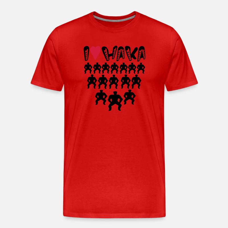 ICH LIEBE TATTOO HAKA - Männer Premium Bio T-Shirt - Rot
