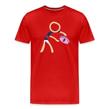 Rugbyman du stade français - T-shirt bio Premium Homme - rouge - Devant - Damien (186cm)