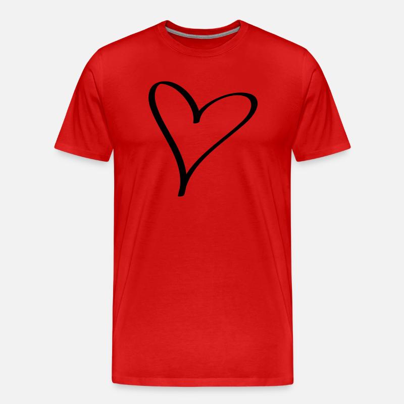 Herz - Männer Premium Bio T-Shirt - Rot