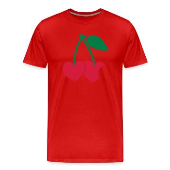 kirschen - Männer Premium Bio T-Shirt - Rot - Vorne - Damien (186cm)