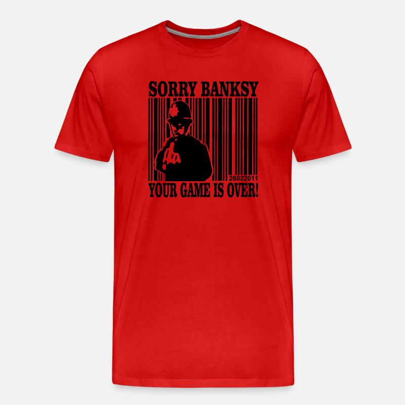 banksy is game over - Männer Premium Bio T-Shirt - Rot