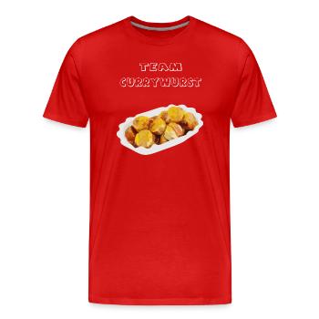Team Currywurst - Männer Premium Bio T-Shirt - Rot - Vorne - Damien (186cm)