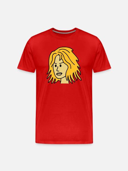 Angry Woman Face - Men's Premium Organic T-Shirt - red