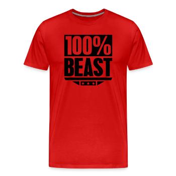 100percent_beast_f1 - T-shirt bio Premium Homme - rouge - Devant - Damien (186cm)