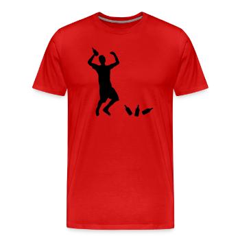 Mann Bierflaschen - Männer Premium Bio T-Shirt - Rot - Vorne - Damien (186cm)