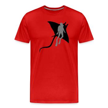 2 friends divers dive stingrays s - Men's Premium Organic T-Shirt - red - Front - Damien (186cm)