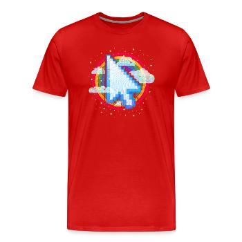 Cursor (Regenbogen) - Männer Premium Bio T-Shirt - Rot - Vorne - Damien (186cm)