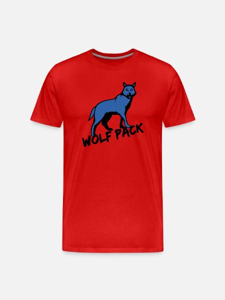 Wolf Pack - Männer Premium Bio T-Shirt - Rot
