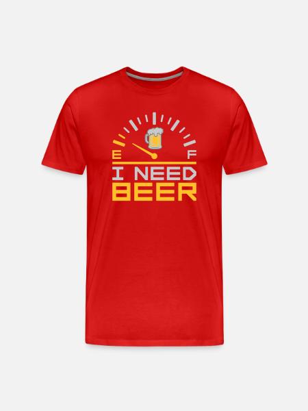 I Need Beer - Men's Premium Organic T-Shirt - red
