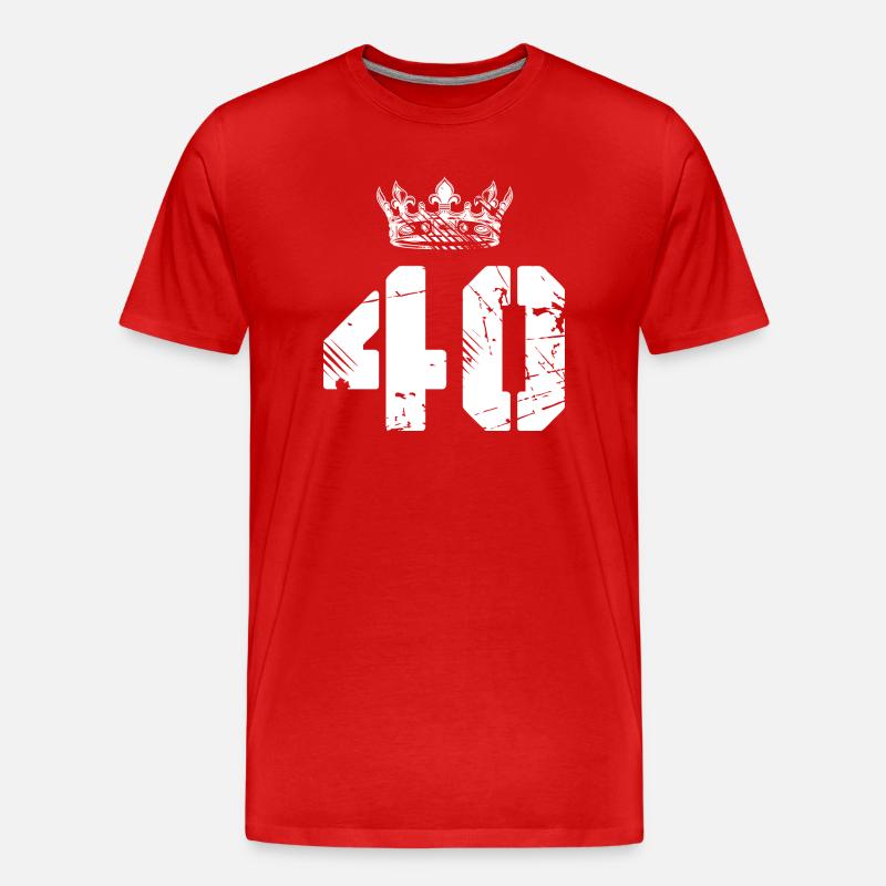 40 Zahl Krone - Männer Premium Bio T-Shirt - Rot