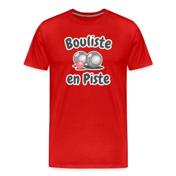 bouliste en piste- pétanque - T-shirt bio Premium Homme - rouge - Devant - Damien (186cm)