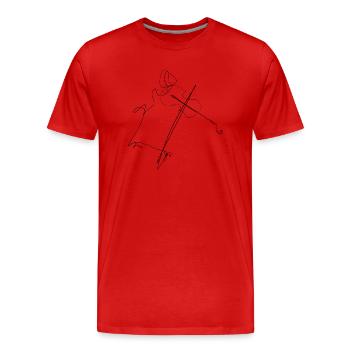 violon - T-shirt bio Premium Homme - rouge - Devant - Damien (186cm)