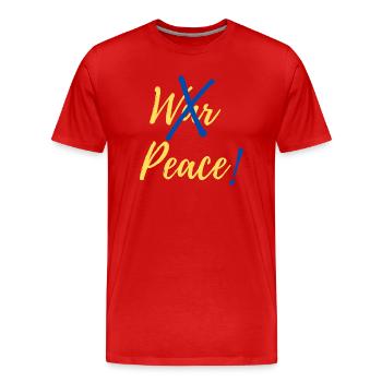 Arrêtez la guerre, faites la paix en Ukraine - T-shirt bio Premium Homme - rouge - Devant - Damien (186cm)