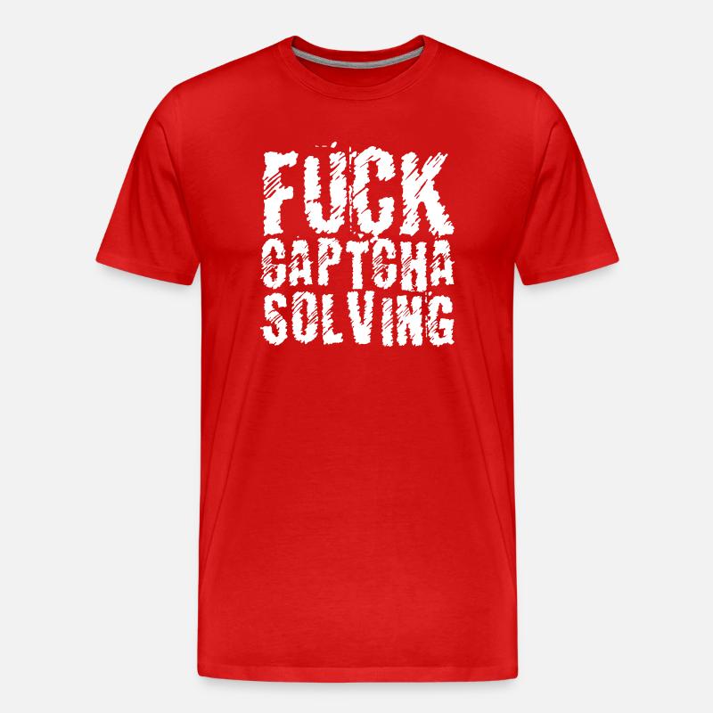 Fuck Captcha Solving - Männer Premium Bio T-Shirt - Rot