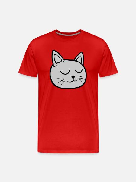 Closed eyes cat sleeping - Men's Premium Organic T-Shirt - red