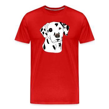 Dalmatian - Men's Premium Organic T-Shirt - red - Front - Damien (186cm)