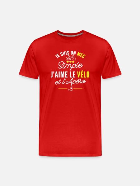 vélo et apéro - T-shirt bio Premium Homme - rouge