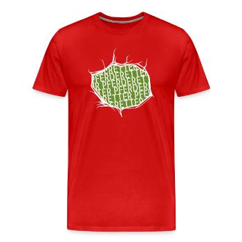 dobermann spruch vegetarier lieben quarter horse - Männer Premium Bio T-Shirt - Rot - Vorne - Damien (186cm)