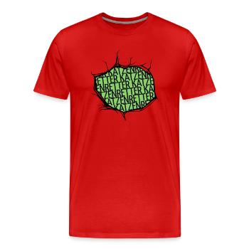 dog veganismus bärenstark fleischfrei lieben - Männer Premium Bio T-Shirt - Rot - Vorne - Damien (186cm)