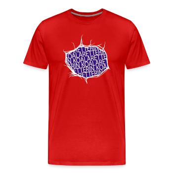 geschenkidee koala cartoon australisch dobermann - Männer Premium Bio T-Shirt - Rot - Vorne - Damien (186cm)