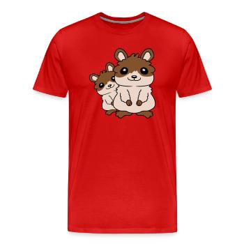 Famille Hamster petit enfant - T-shirt bio Premium Homme - rouge - Devant - Damien (186cm)