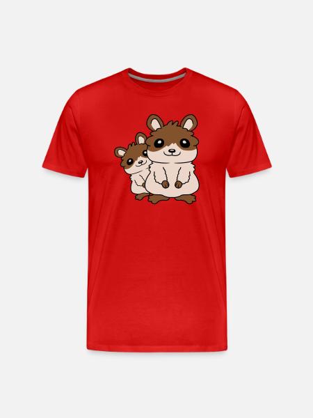 Hamster family small child - Men's Premium Organic T-Shirt - red