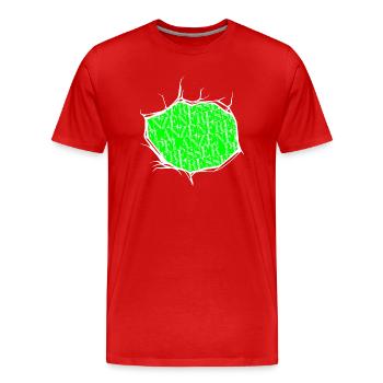 humor veganer veganes essen biologisch vegan - Männer Premium Bio T-Shirt - Rot - Vorne - Damien (186cm)