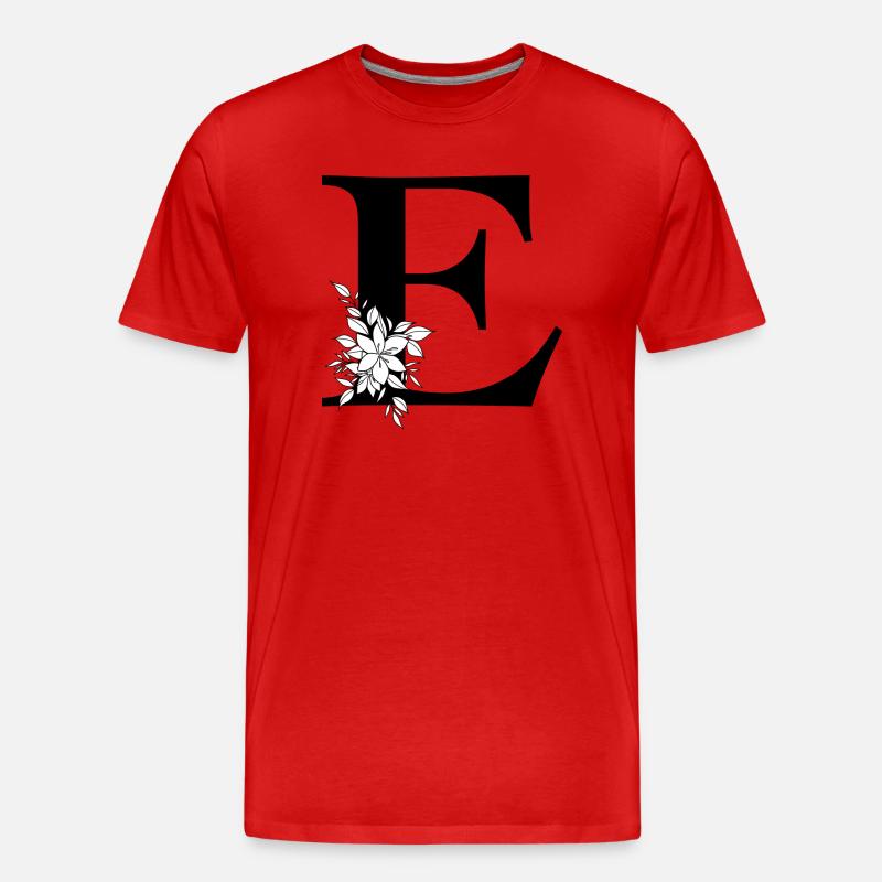 Buchstabe E - Männer Premium Bio T-Shirt - Rot