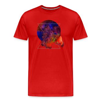 Space Fish - Men's Premium Organic T-Shirt - red - Front - Damien (186cm)