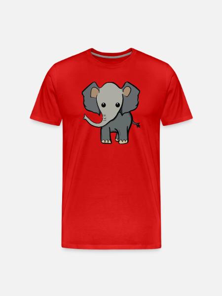 Elephant Illustration Gift Idea - Men's Premium Organic T-Shirt - red
