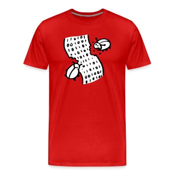 code bugs software - T-shirt bio Premium Homme - rouge - Devant - Damien (186cm)