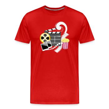 Industrie du film rétro - T-shirt bio Premium Homme - rouge - Devant - Damien (186cm)