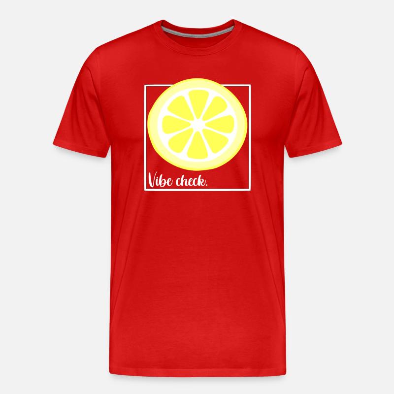 Vibe Check Zitrone - Männer Premium Bio T-Shirt - Rot