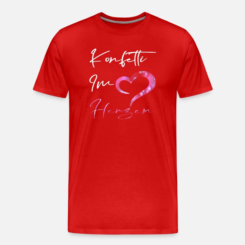 Konfetti im Herzen.. - Männer Premium Bio T-Shirt - Rot
