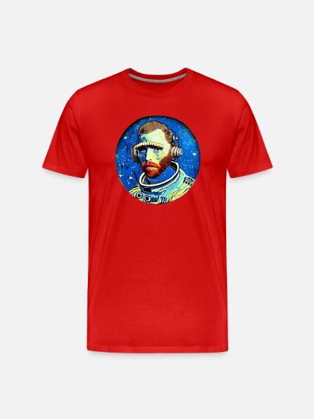 Van gogh Astronaute - T-shirt bio Premium Homme - rouge