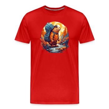 Le rat-taupe n’a pas encore atteint son objectif - T-shirt bio Premium Homme - rouge - Devant - Damien (186cm)