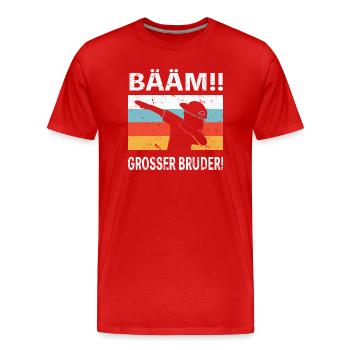 Bääm! Großer Bruder Geschenk Baby - Männer Premium Bio T-Shirt - Rot - Vorne - Damien (186cm)