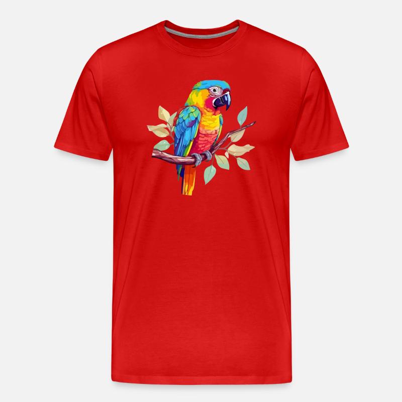 Hacki der Papagei - Männer Premium Bio T-Shirt - Rot