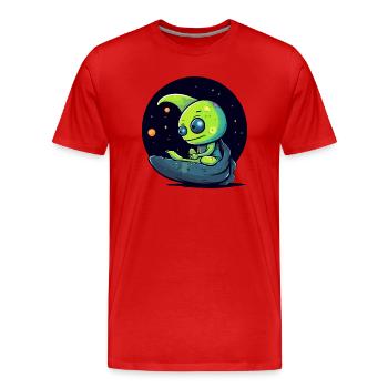 Mino der Außerirdische - Männer Premium Bio T-Shirt - Rot - Vorne - Damien (186cm)