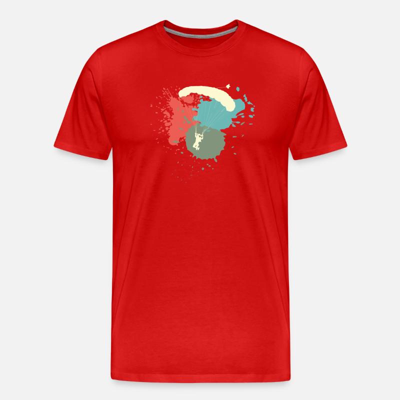 Fallschirm Retro Geschenkidee - Männer Premium Bio T-Shirt - Rot