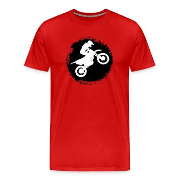 Le plaisir de la moto - T-shirt bio Premium Homme - rouge - Devant - Damien (186cm)