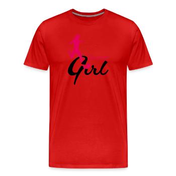 Soccer Girl Passing Game - Men's Premium Organic T-Shirt - red - Front - Damien (186cm)