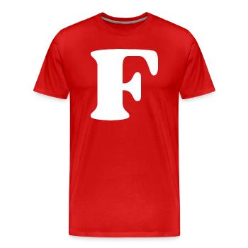 Buchstabe f - Männer Premium Bio T-Shirt - Rot - Vorne - Damien (186cm)